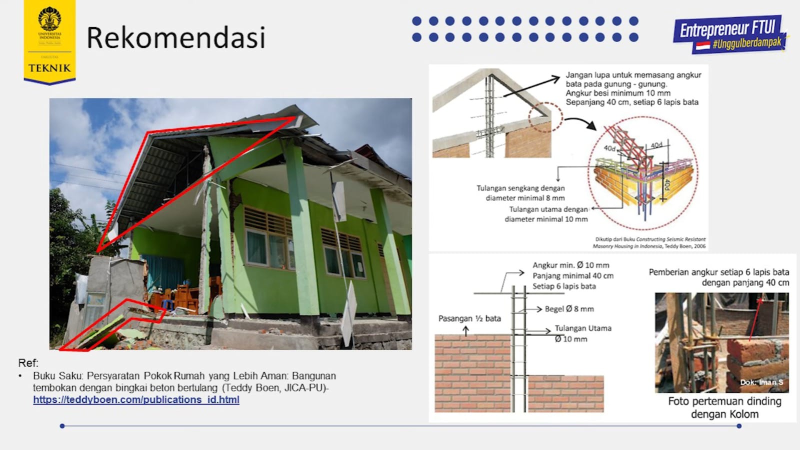Dosen UI Berikan Strategi Efektif Bangunan Sederhana Tahan Gempa